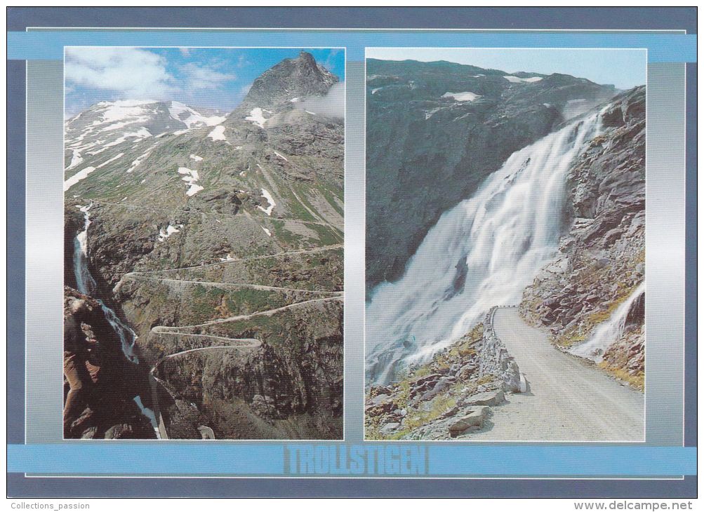 Cp , NORVÈGE , TROLLSTIGEN , Multi-Vues - Norvège