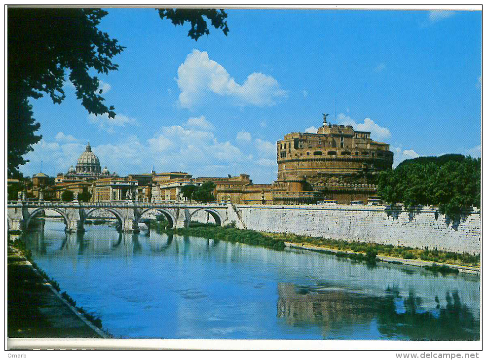 Cart460 Roma, Castel Sant'angelo E Cupola Di San Pietro, Vaticano, Tevere, Riflesso Acqua, Reflex Water, Chateau, Castle - Fiume Tevere