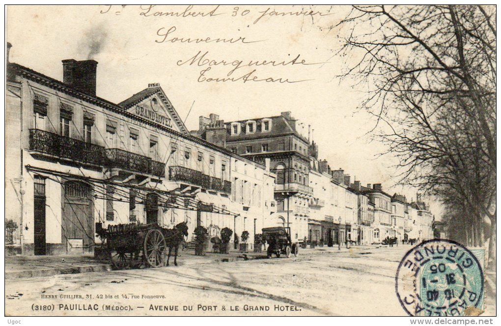 - CPA - 33 - PAUILLAC - Avenue Du Port Et Le Grand Hôtel - 656 - Pauillac