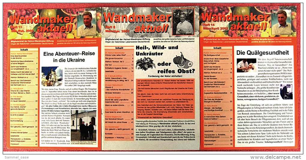 3 Zeitschriften Wandmaker Aktuell - Helmut Wandmaker Stiftung Zur Gesunden Und Natürlichen Lebensweise. - Food & Drinks