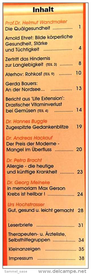 3 Zeitschriften Wandmaker Aktuell - Helmut Wandmaker Stiftung Zur Gesunden Und Natürlichen Lebensweise. - Food & Drinks
