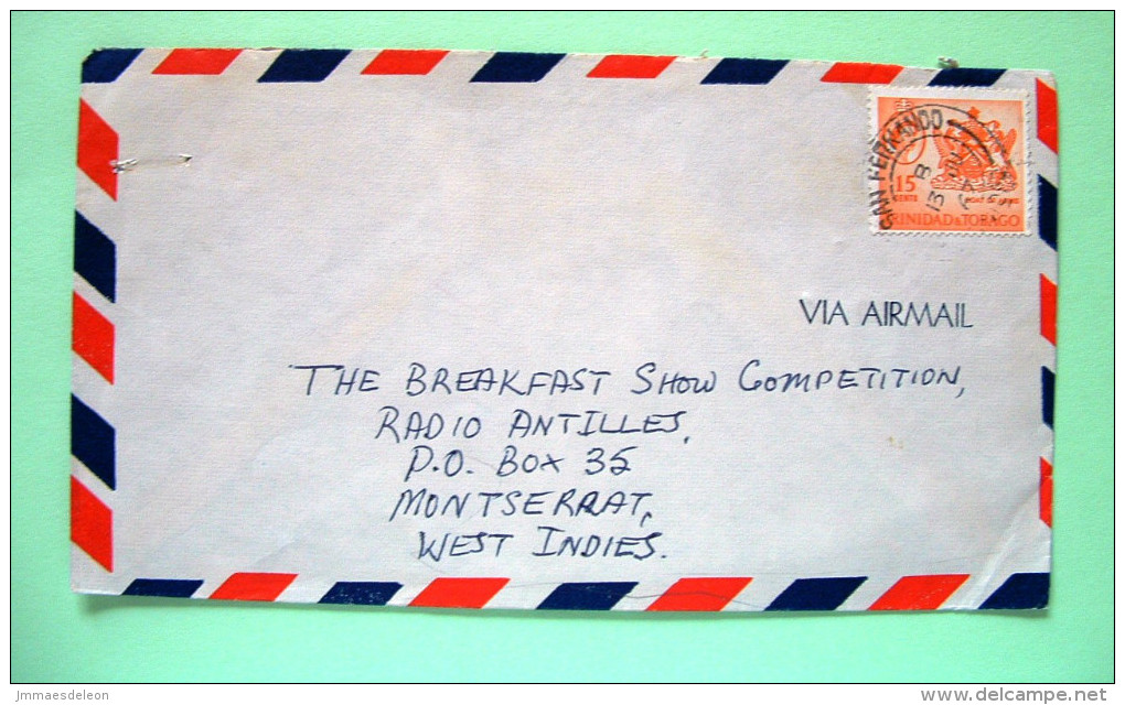 Trinidad & Tobago 1967 Cover To Montserrat - Arms Crest Of Colony - Trinité & Tobago (1962-...)