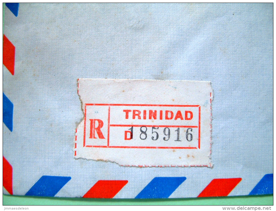 Trinidad & Tobago 1974 Registered Cover To England - Coat Of Arms With Flamingo - Maracas Bay - Trindad & Tobago (1962-...)