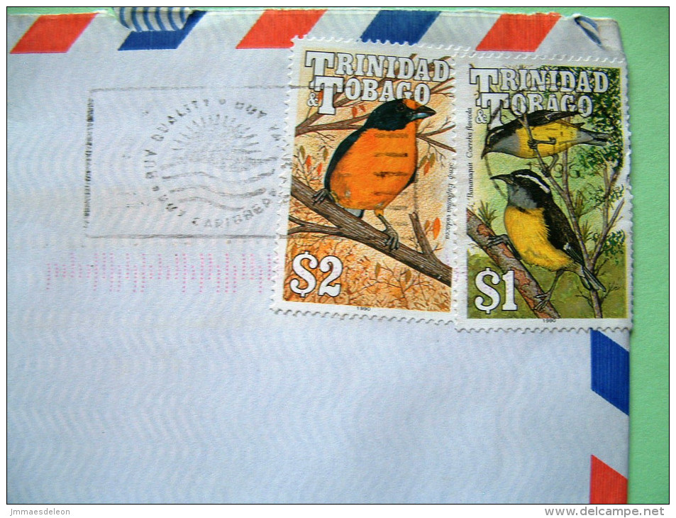 Trinidad & Tobago 1999 Cover To England - Birds Bananaquit Semp - Nurse Sender Adress - Trindad & Tobago (1962-...)