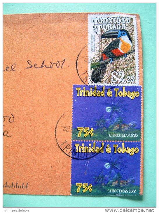 Trinidad & Tobago 2000 Cover To USA - Birds Toucan - Christmas - Trindad & Tobago (1962-...)