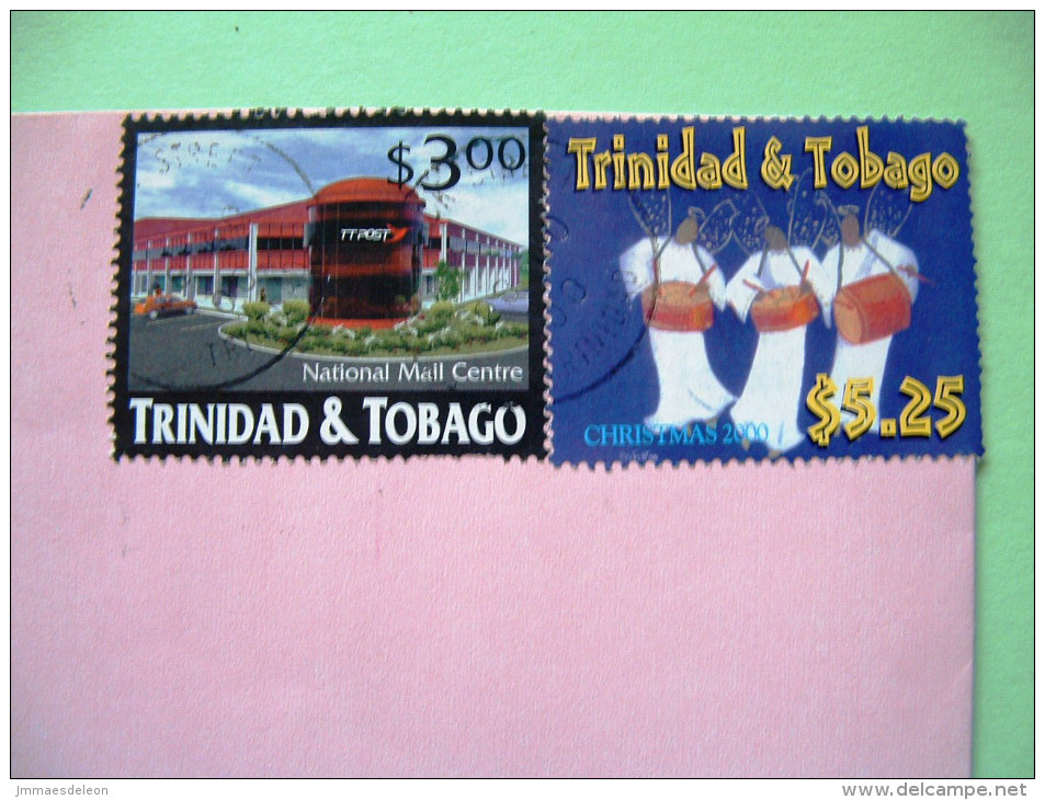 Trinidad & Tobago 2000 Registered Cover To USA - Christmas Drums Music (Scott 608 = 2.40 $) - National Mail Center (S... - Trinidad & Tobago (1962-...)