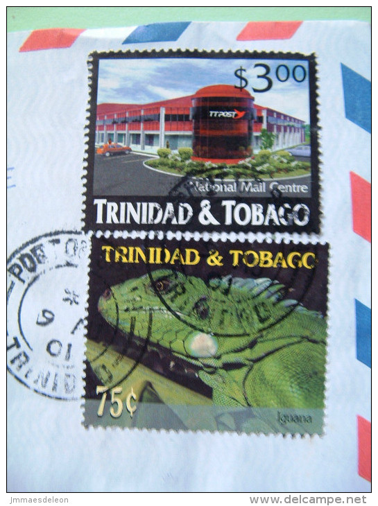 Trinidad & Tobago 2001 Cover To USA - Reptile Lizard Iguana - National Mail Center - Trindad & Tobago (1962-...)