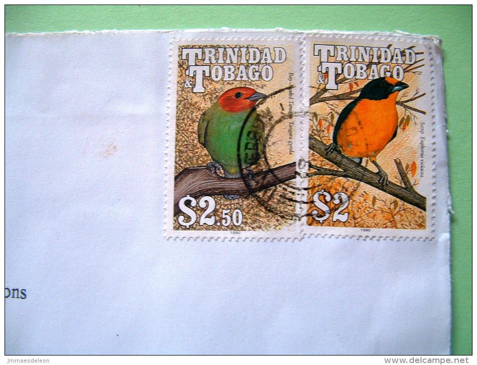 Trinidad & Tobago 2001 Cover To England - Birds Semp - Tanager - Trinidad & Tobago (1962-...)