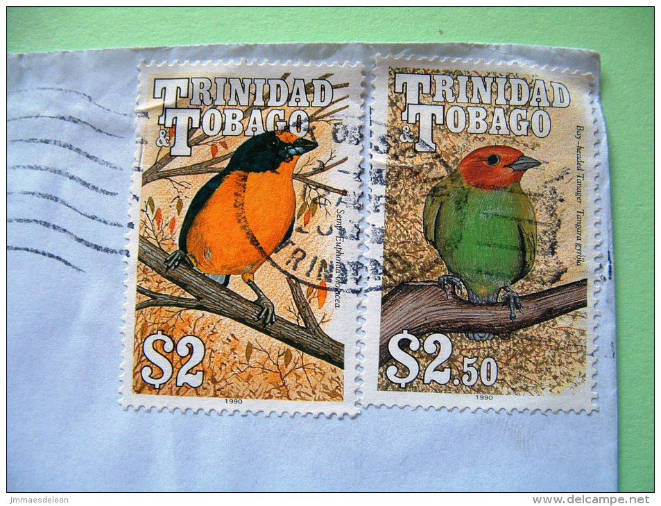 Trinidad & Tobago 2001 Cover To Holland - Birds Semp - Tanager - Trindad & Tobago (1962-...)