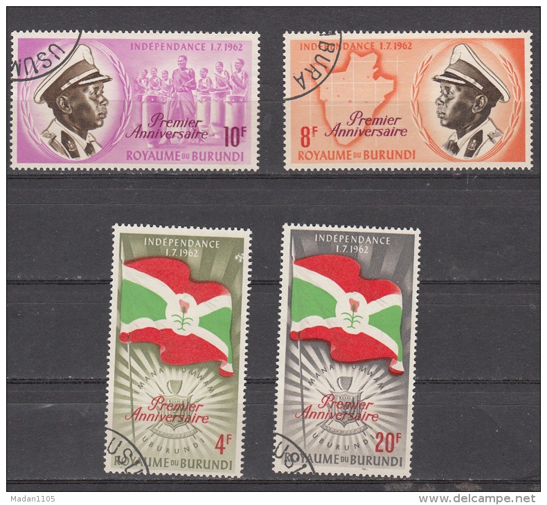 BURUNDI, 1963, 1st Anniversary Of Independence, With Colours Changed And Overprinted,  USED (o) - Usati
