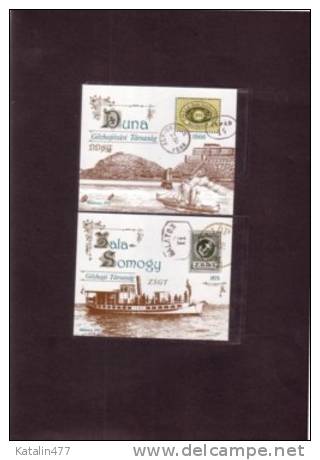 HUNGARY, 1991. Danube Steamship Company, Reprint Blockpair, Commemorative Sheet MNH×× - Feuillets Souvenir