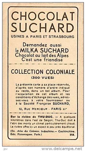 CHOCOLAT SUCHARD : IMAGE N° 258 . SUR LA RIVIERE DE THU-DUC. COCHINCHINE . - Suchard