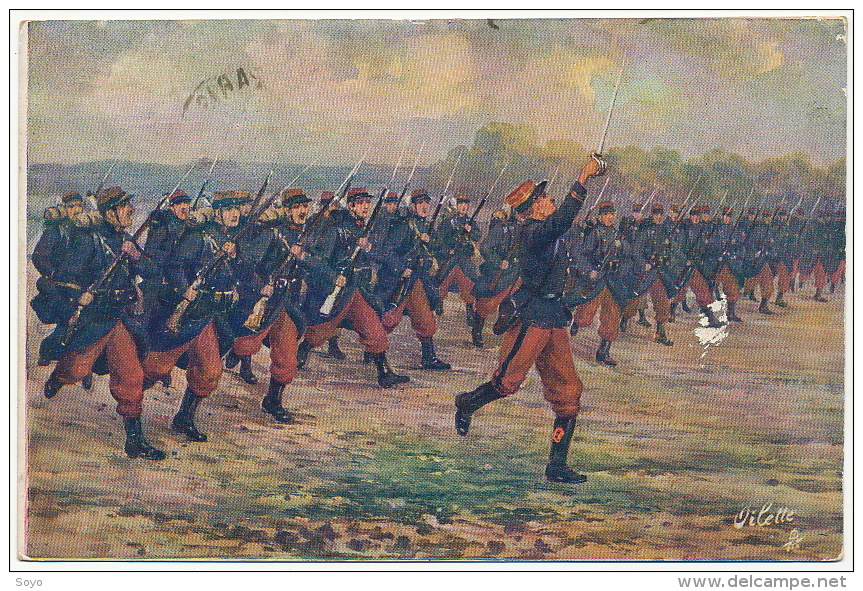 WWI  Guerre 1914 L Infanterie Edition Tuck Voyagé 1915 Baionnette Au Canon - Guerre 1914-18