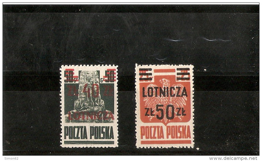 POLOGNE POSTE AERIENNE DE 1947  N° 16/17 NEUF ** MNH - Ongebruikt