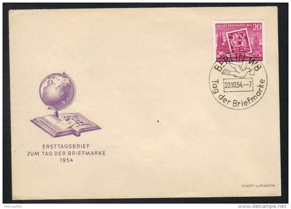 ALLEMAGNE - RDA - JOURNEE DU TIMBRE / 1954 ENVELOPPE FDC (ref 4061) - Lettres & Documents