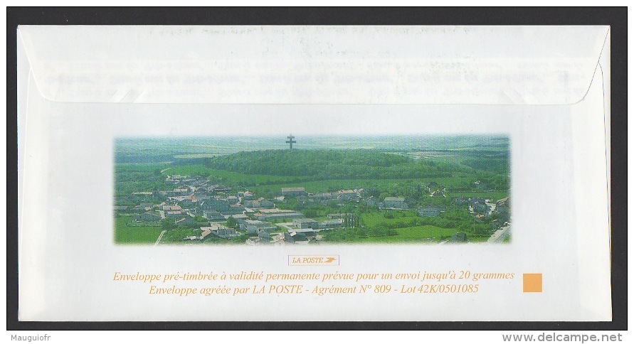 DF / FRANCE / GENERAL DE GAULLE / ENVELOPPE PRETIMBRÉE A VALIDITE PERMANENTE / AU DOS VUE DE COLOMBEY-LES-DEUX-EGLISES - De Gaulle (Général)