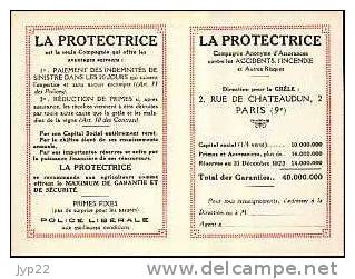 Calendrier 1925 Assurance La Protectrice - Pour L'Agriculture - 2 Rue De Chateaudun Paris 9° - Neuf Jamais Plié - Petit Format : 1921-40