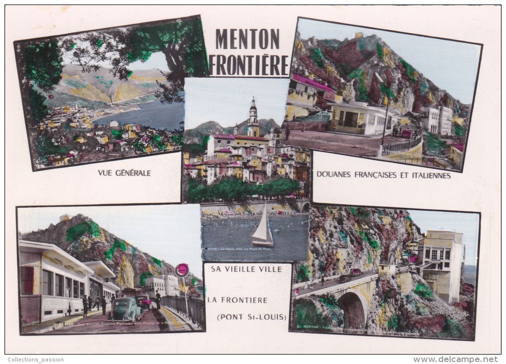 Cp , DOUANES , MENTON , Multi-Vues - Aduana