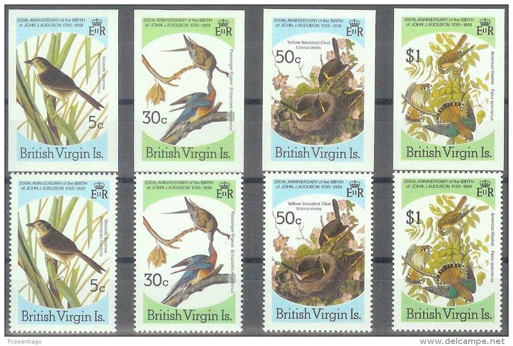 AVES - ISLAS VÍRGENES 1985 - Yvert #535/38 (sin Dentar Y Dentados) - MNH ** - Aigles & Rapaces Diurnes