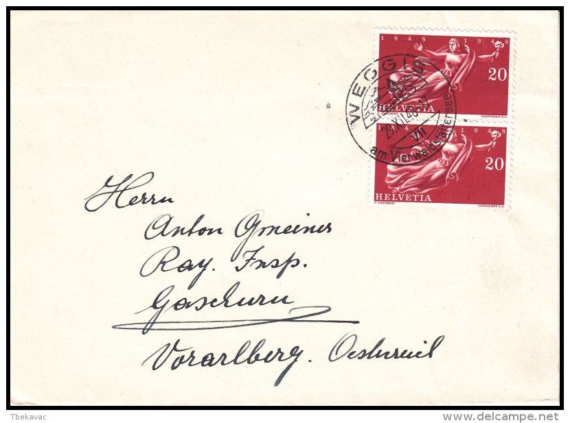 Switzerland 1948, Cover W./ Postmark Weggis - Lettres & Documents