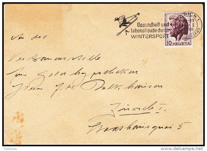 Switzerland 1946, Cover W./ Postmark Zurich - Briefe U. Dokumente