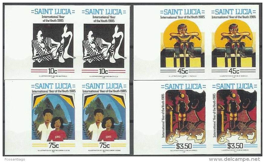 JUVENTUD - SANTA LUCIA 1985 - Yvert #779/82 (Parejas Sin Dentar) - MNH ** - Otros & Sin Clasificación