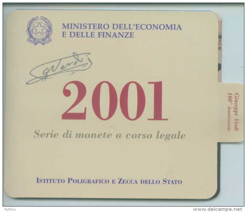 2001 ITALIA DIVISIONALE CONFEZIONE ZECCA ULTIME MONETE IN LIRE - Jahressets & Polierte Platten