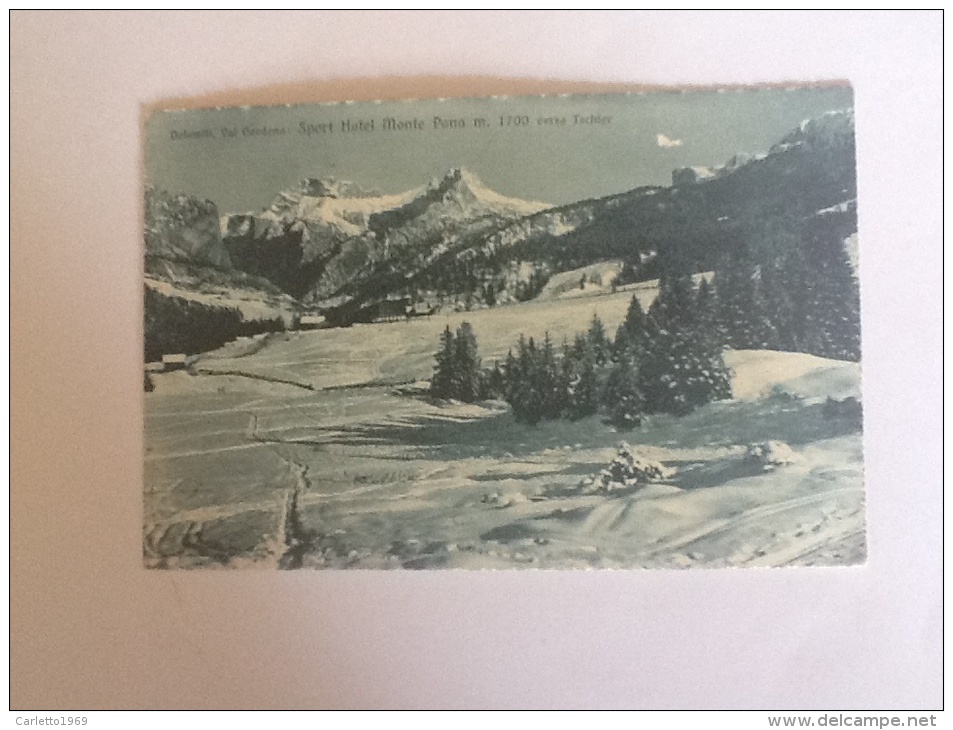 VAL GARDENA DOLOMITI HOTEL MONTE PANA DEL 1935 VIAGGIATA - Autres & Non Classés