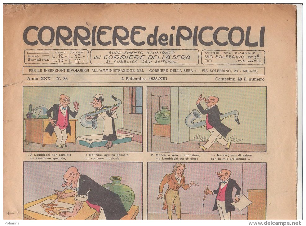 RA#32#06 CORRIERE DEI PICCOLI 4 Settembre 1938/Illustrazioni MANCA/BISI/DIRKS/IL PICCOLO AJACE - Corriere Dei Piccoli