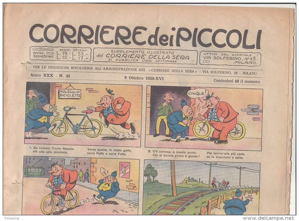 RA#32#08 CORRIERE DEI PICCOLI 9 Ottobre 1938/Illustrazioni SGRILLI/BISI/DIRKS/V.COSS IO - L PICCOLO AJACE - Corriere Dei Piccoli