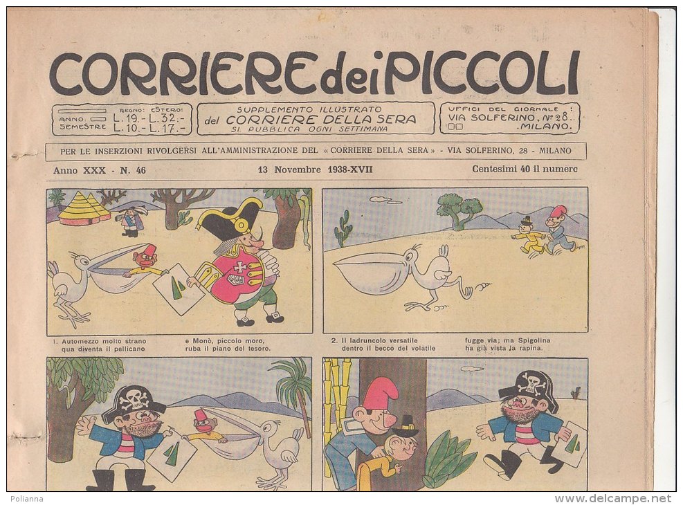 RA#32#11 CORRIERE DEI PICCOLI 13 Novembre 1938/Illustrazioni DE VARGAS/SCHIPANI/SULLIVAN/ SGRILLI - Corriere Dei Piccoli