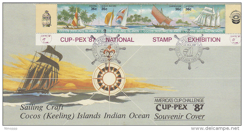 Cocos (Keeling) Islands 1987 Cup-Pex National Stamp Exibition FDC - Kokosinseln (Keeling Islands)