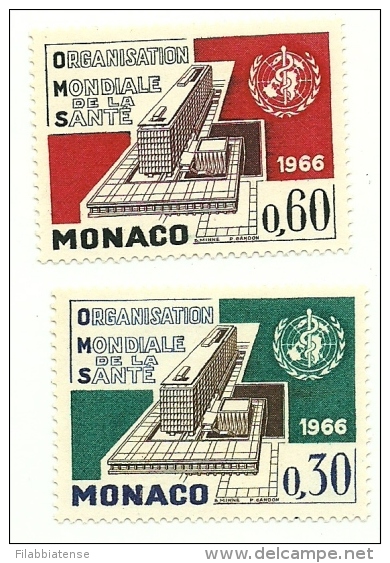 1966 - Monaco 703/04 Organizzazione Della Sanità        ---- - OMS