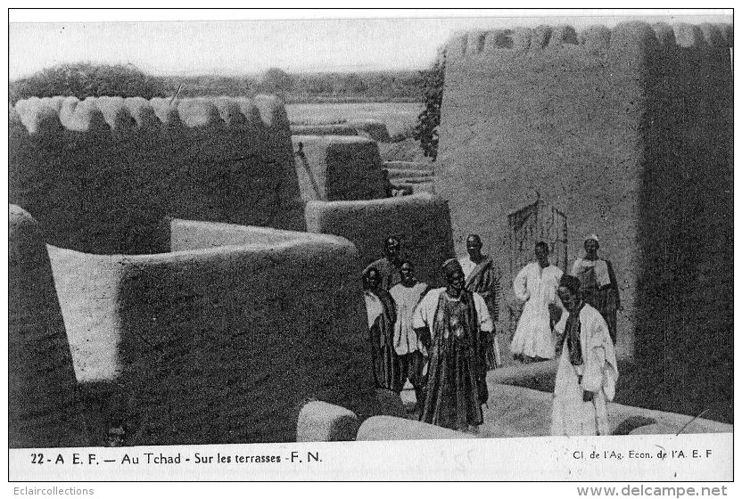 Afrique Noire A.E.F.    Tchad    Sur Les Terrasses   ( Voir Scan ) - Tschad