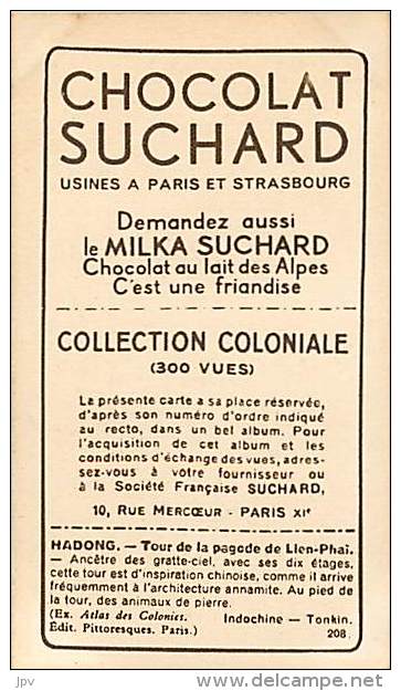CHOCOLAT SUCHARD : IMAGE N° 208 . HADONG . TOUR DE LA PAGODE DE LIEN-PHAÏ . TONKIN . - Suchard