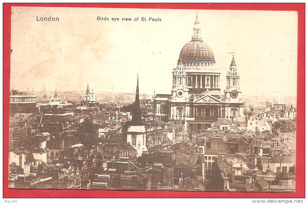 CARTOLINA VIAGGIATA  INGHILTERRA - LONDRA - Wiew Of St. Pauls Cathedral - ANNULLO LONDON 11 - 01 - 1915 - St. Paul's Cathedral