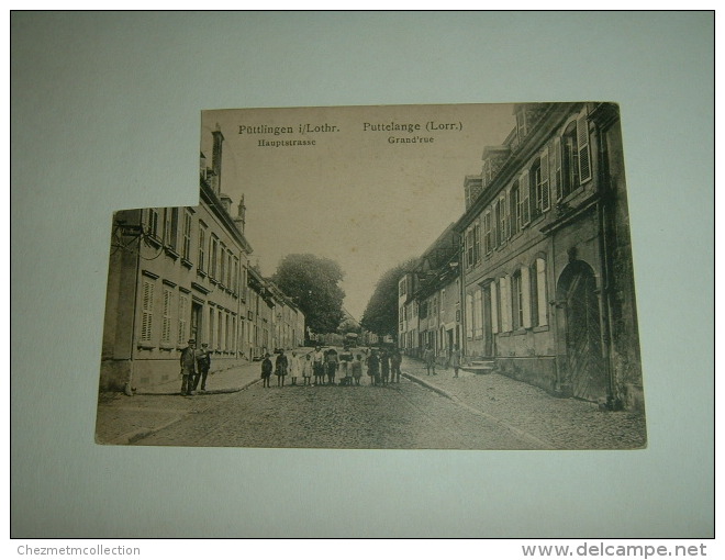 CPA POSTCARD MOSELLE 57 PUTTELANGE PUTTLINGEN HAUPSTRASSE GRANDE RUE AVEC VELO PETER HESSEL A GAUCHE 889 - Puttelange