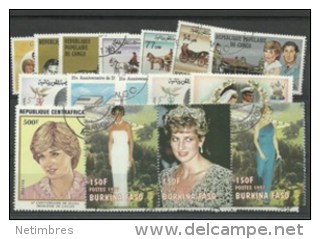 Lot De 25 Timbres Thematique " Lady Diana" - Autres & Non Classés