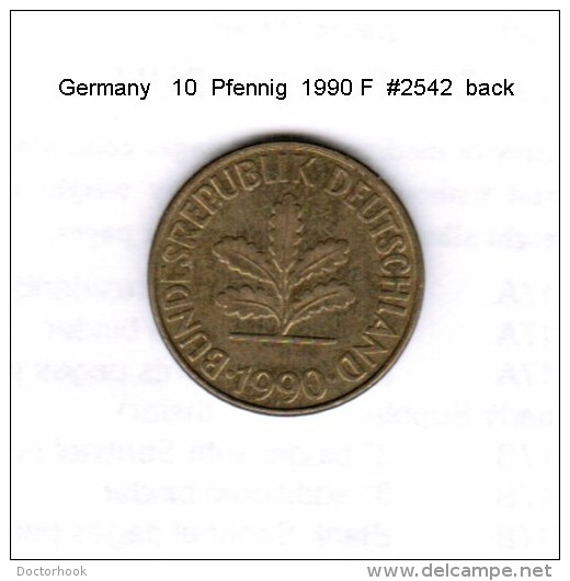 GERMANY    10  PFENNIG  1990 F   (KM # 108) - 10 Pfennig