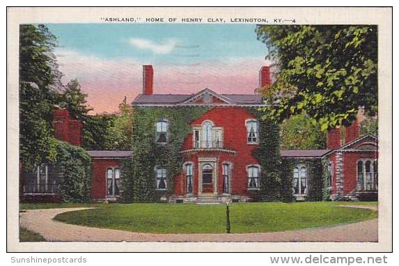 Kentucky Lexington Ashlans Home Of Henry Clay 1939 - Lexington