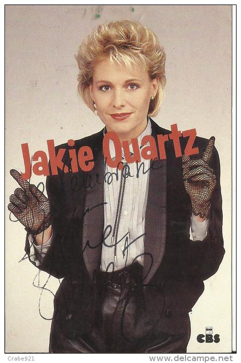 AUTOGRAPHE ORIGINAL SUR CARTE POSTALE  JAKIE QUARTZ PROMOTION DISQUE MISE AU POINT - Artisti