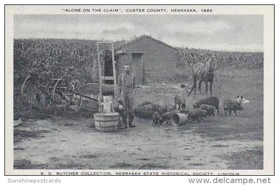 Nebraska Lincoln Alone On The Claim Custer County S D Butcher Collection Nebraska State Historical Society Artvue - Lincoln