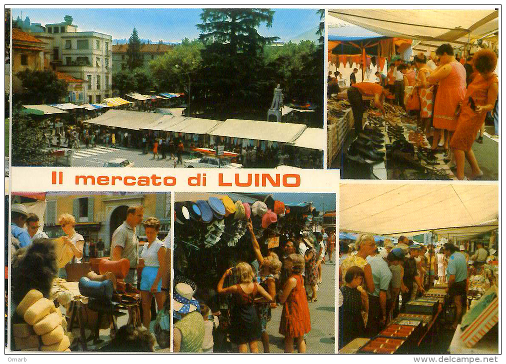 Cart442 Il Pittoresco Mercato Di Luino Lago Maggiore, Picturesque Market, Pittoresque Marchè, Bancarelle, Animata - Luino