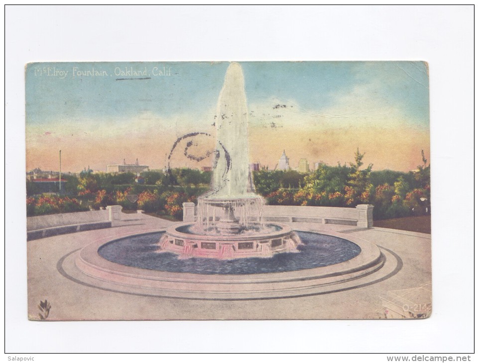 McElroy Fountain, OAKLAND CALIFORNIA  1920      2 SCANS - Oakland