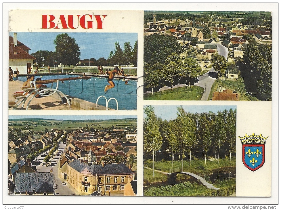 Baugy (18) :  4 Vues Dont Le Plongeoir De La Piscine En 1974 (animé). - Baugy