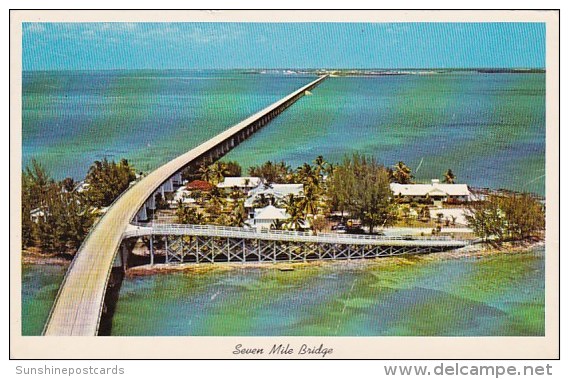 Florida Pigeon Key Seven Mile Bridge Over The Pigeon Key In The Florida Keys 1960 - Key West & The Keys