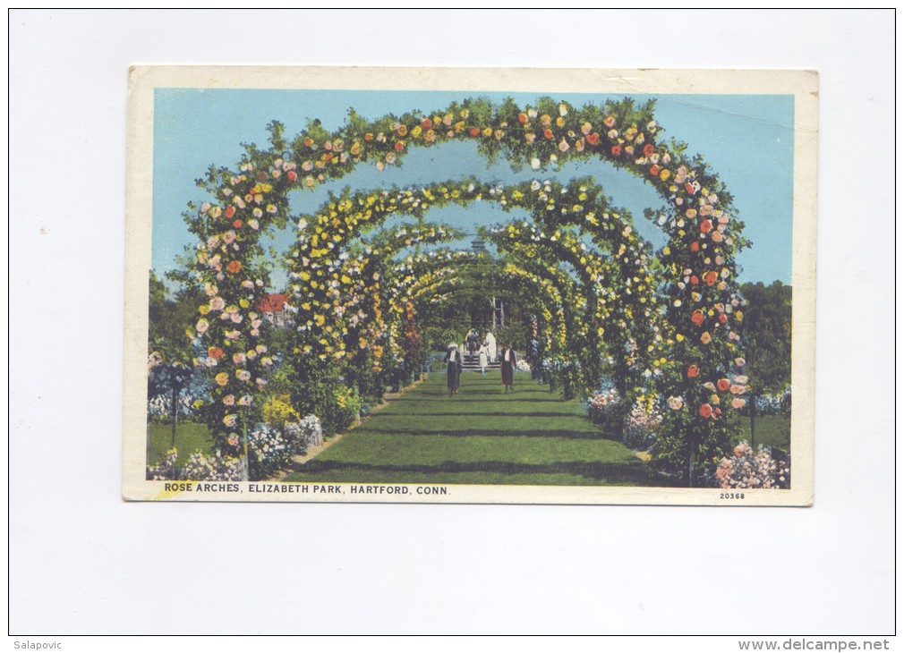 Hartford Connecticut, Rose Arches, Elizabeth Park 1928        2 SCANS - Hartford