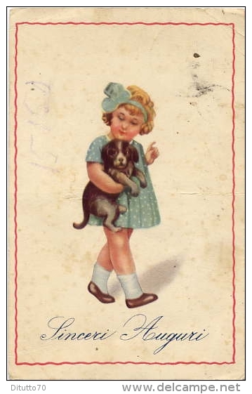 Bambina - Con Cane - Singeri Auguri - Formato Piccolo Viaggiata - Collections, Lots & Séries