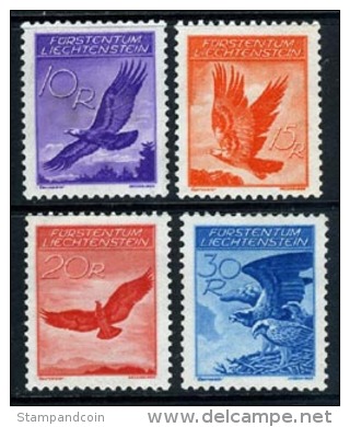 Liechtenstein C9-12 Mint Hinged Eagle Airmail Short Set From 1934-35 - Air Post