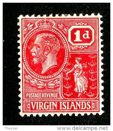 208 X)  Br. Virgin Is. 1922  SG.89 -sc54-scarlet    M* - Iles Vièrges Britanniques